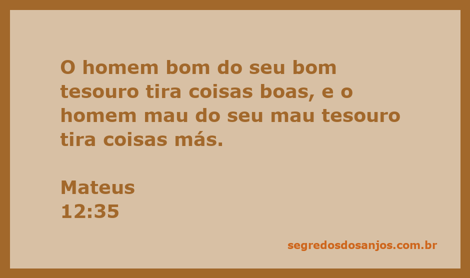 Ilustração de um homem bom tirando tesouros bons e um homem mau tirando tesouros maus, representando Mateus 12:35.