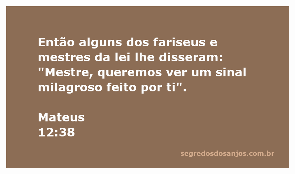 Ilustração de fariseus e mestres da lei pedindo um sinal milagroso a Jesus.