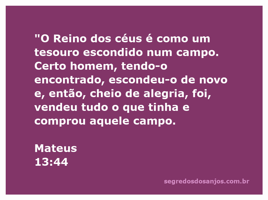 Ilustração do tesouro escondido em um campo, representando a parábola do Reino dos Céus.
