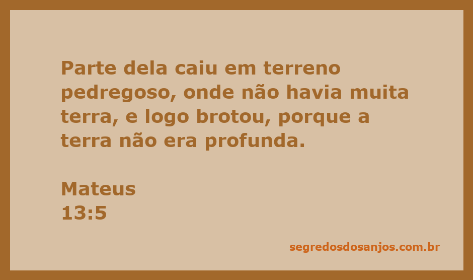 Sementes caindo em solo pedregoso, simbolizando a parábola do semeador em Mateus 13:5.