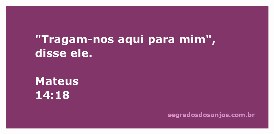 Jesus pedindo que tragam os pães e peixes para ele antes de realizar o milagre da multiplicação.