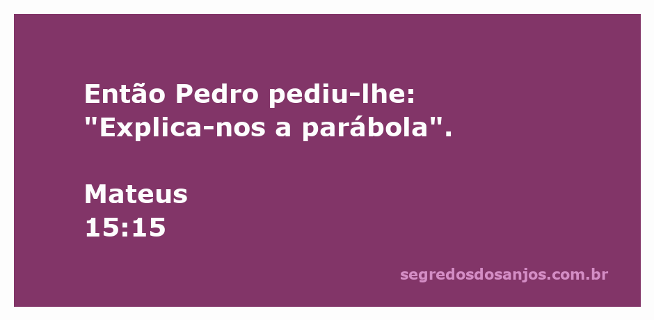 Pedro pedindo explicação sobre a parábola a Jesus
