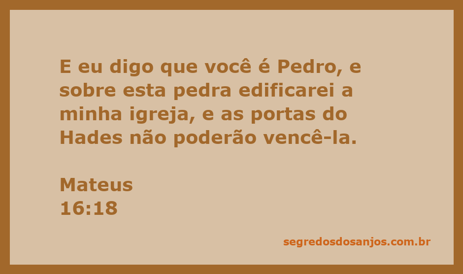 Imagem de uma pedra simbolizando a fundação da igreja com a citação de Mateus 16:18