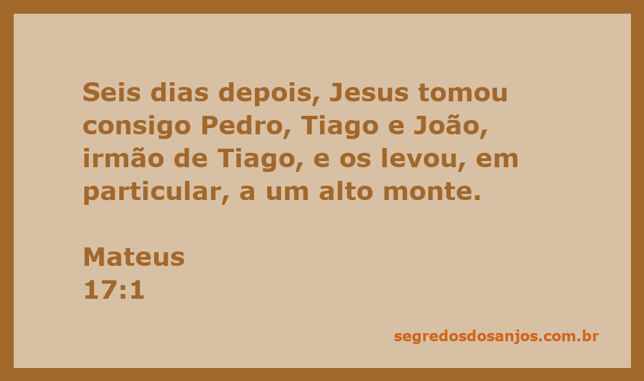 Jesus e seus discípulos Pedro, Tiago e João subindo um alto monte.