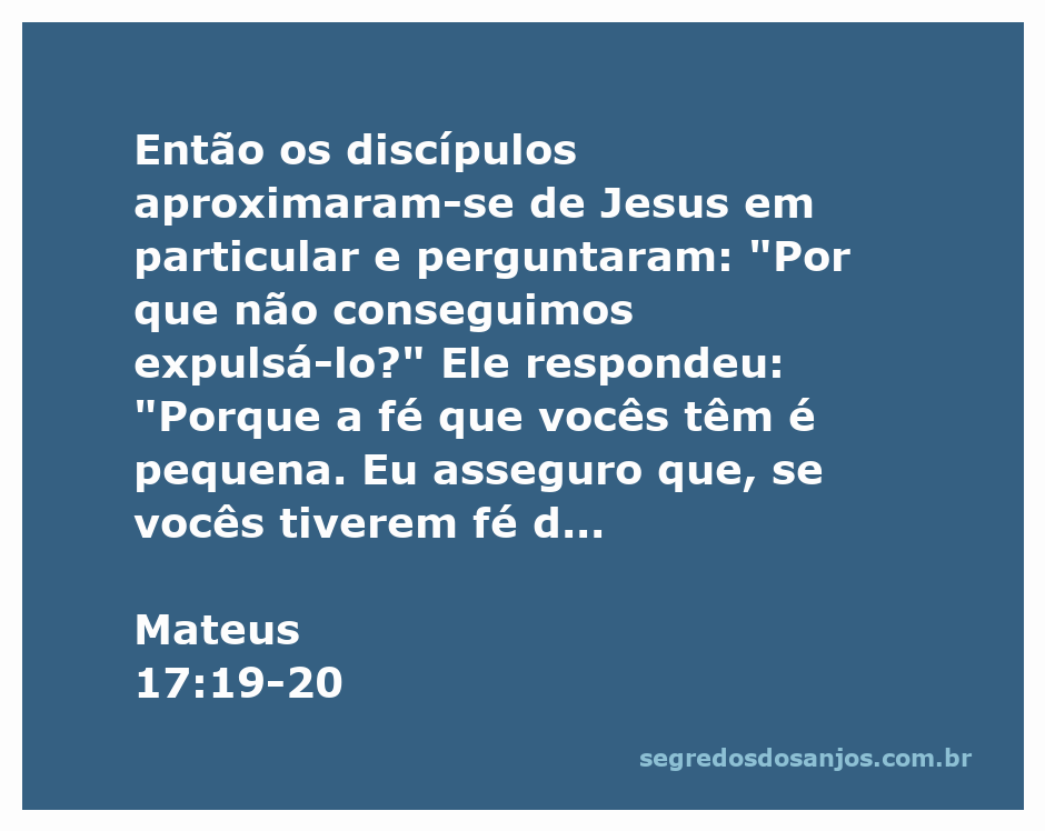 Imagem de Jesus ensinando seus discípulos sobre a fé e a capacidade de realizar milagres.