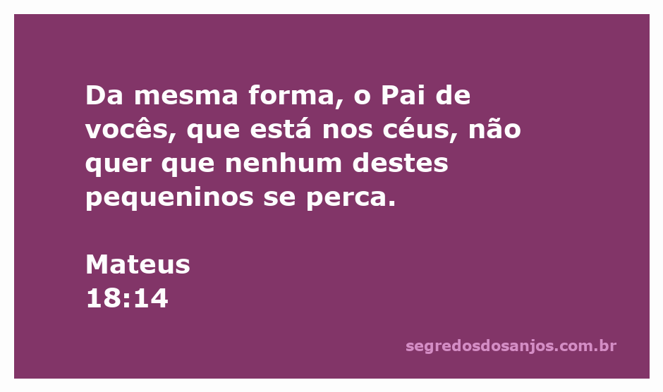 Ilustração do versículo Mateus 18:14, representando a proteção divina sobre as crianças.