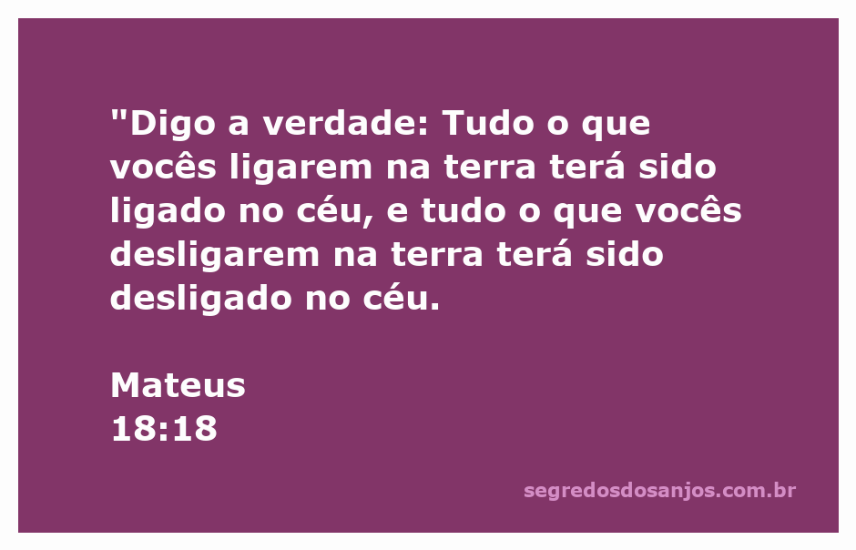Ilustração do versículo Mateus 18:18, destacando a ligação e desligação na terra e no céu.
