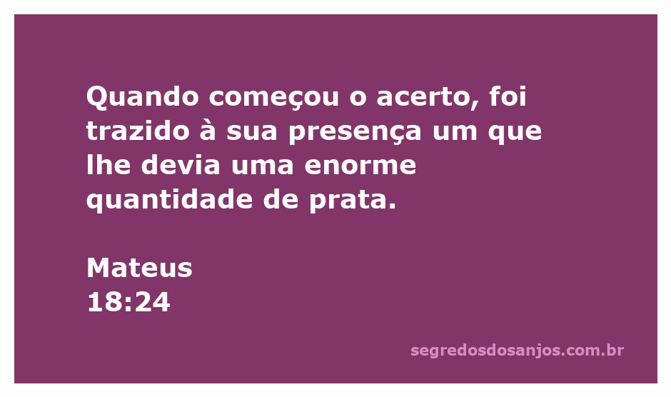 Ilustração de um homem sendo chamado para prestar contas de uma grande dívida em Mateus 18:24.