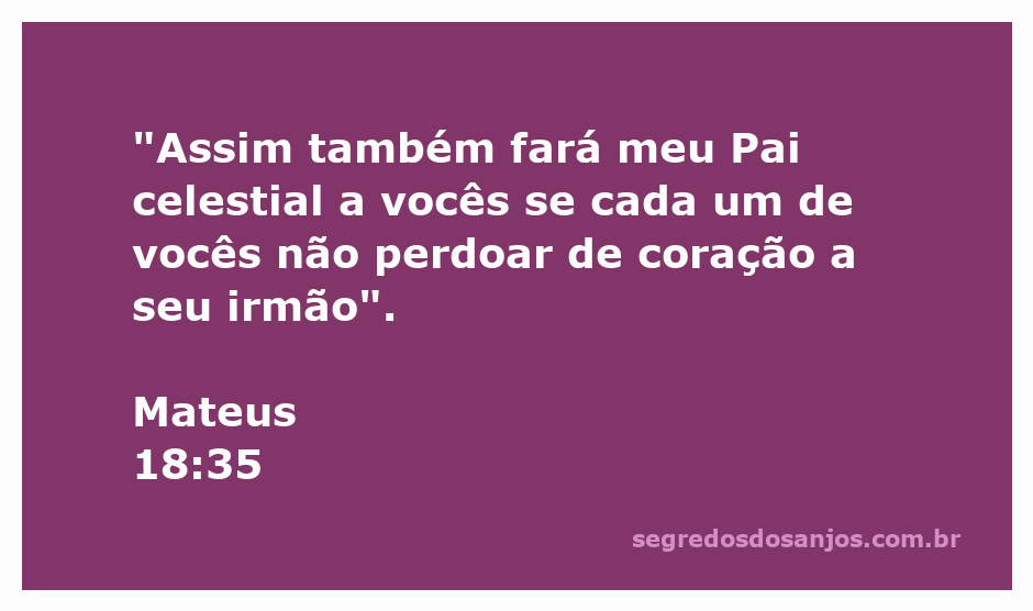 Ilustração do versículo Mateus 18:35 sobre o perdão entre irmãos