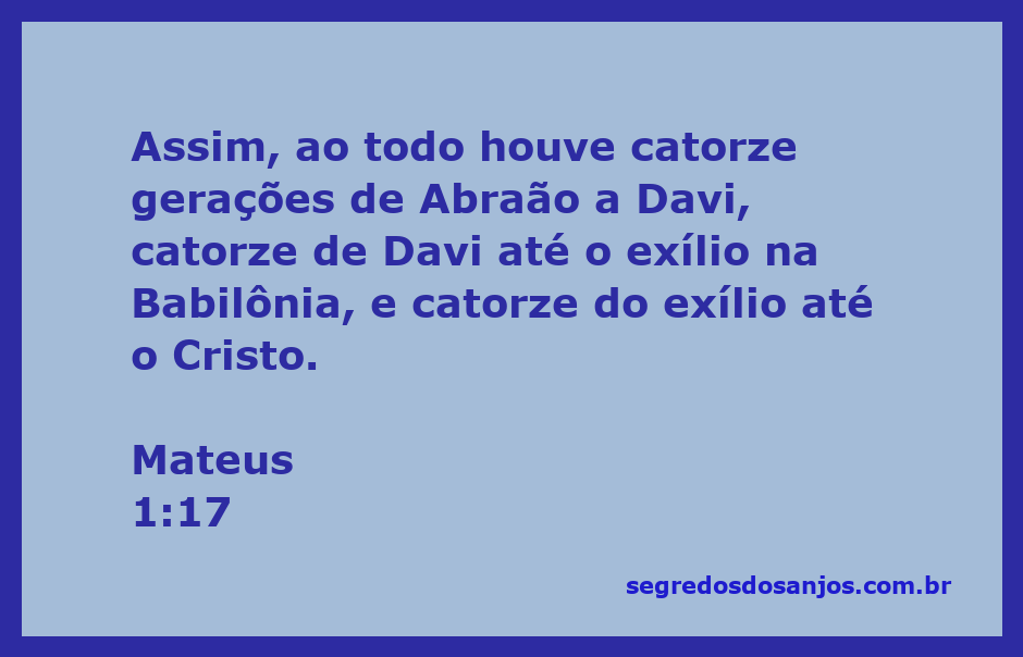 Representação gráfica das gerações bíblicas de Abraão a Cristo conforme Mateus 1:17