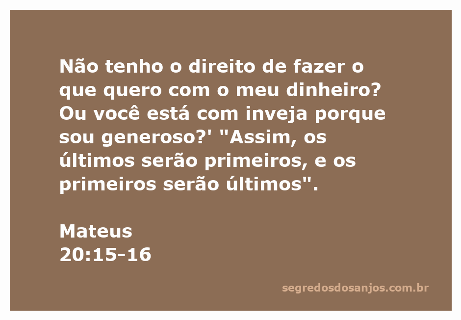 Ilustração do versículo Mateus 20:15-16 com uma cena de generosidade e igualdade.
