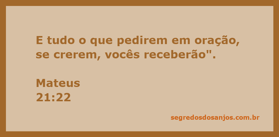 Imagem inspiradora com o versículo de Mateus 21:22 sobre a fé e a oração