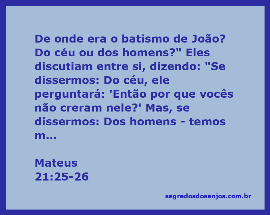 Diálogo sobre a origem do batismo de João Batista entre os fariseus e o povo
