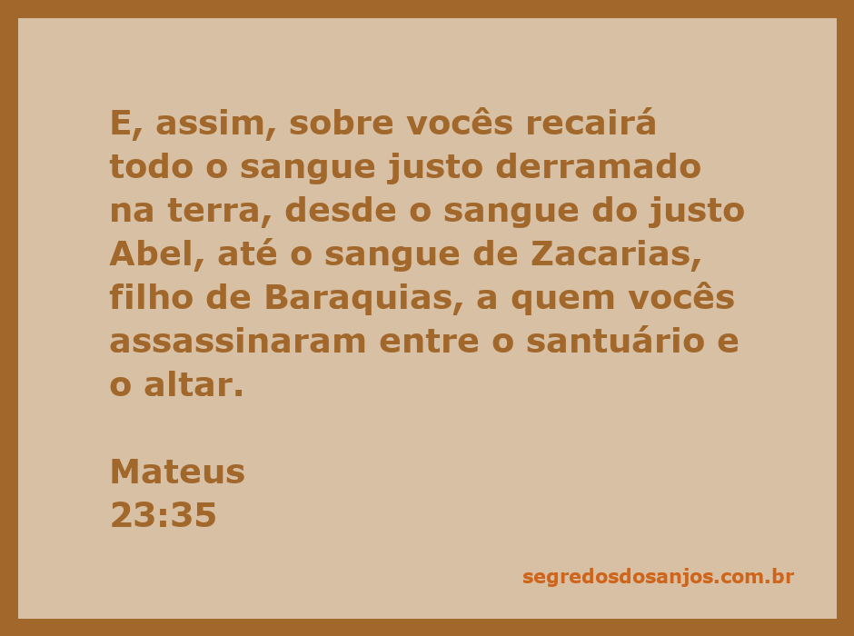 Ilustração representando a passagem de Mateus 23:35, destacando o conceito de justiça e sacrifício.