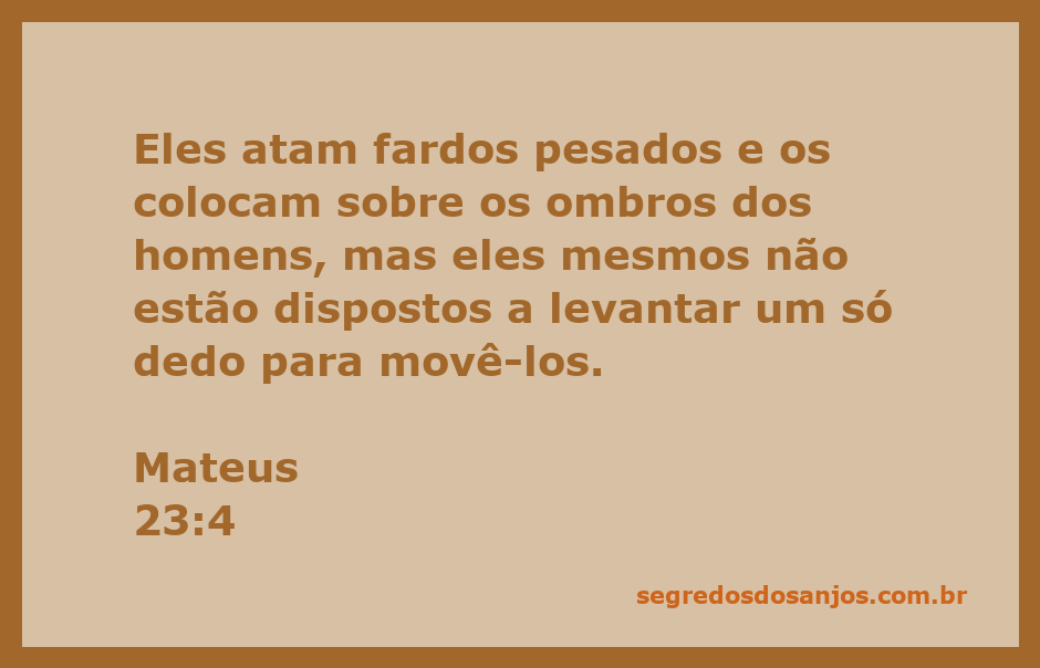 Representação de pessoas carregando fardos pesados, simbolizando a carga que os líderes religiosos impõem sobre os outros.