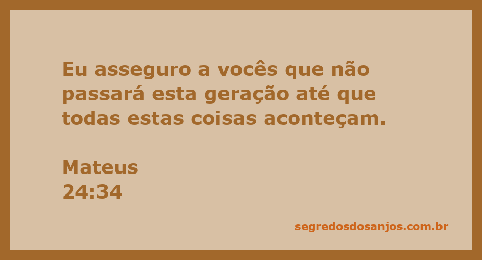 Versículo de Mateus 24:34 sobre a geração e profecias
