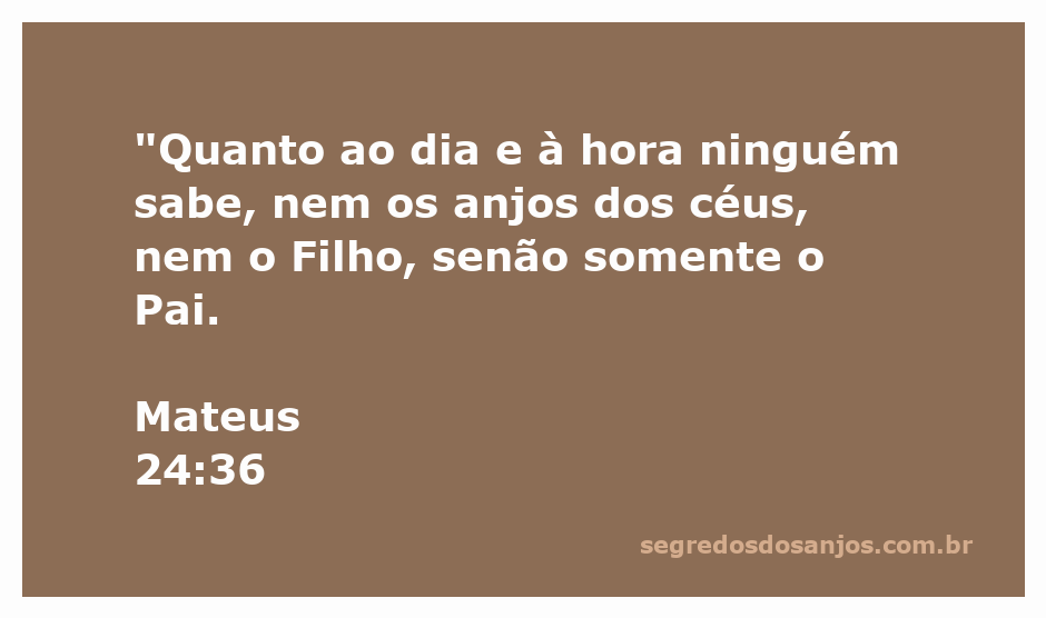 Ilustração representando a incerteza sobre o dia e a hora do retorno de Cristo, conforme Mateus 24:36.