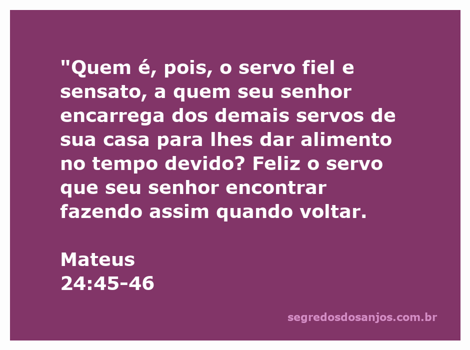 Ilustração de um servo fiel e sensato, servindo seus companheiros com alimento no tempo certo.