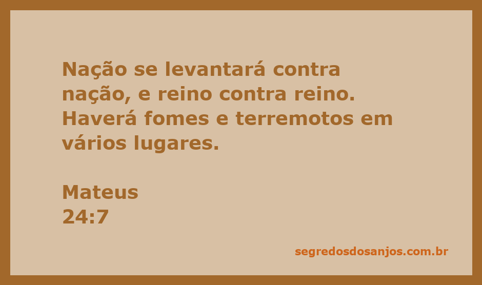 Ilustração de conflitos e desastres naturais representando Mateus 24:7, onde nações se levantam umas contra as outras.