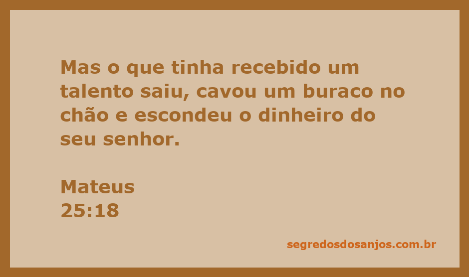 Ilustração de um homem cavando um buraco para esconder um talento, simbolizando a falta de diligência e responsabilidade com os bens recebidos.
