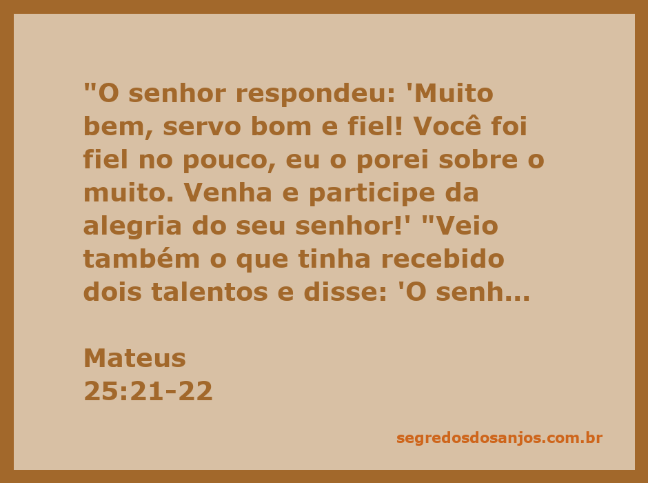 Imagem de um servo fiel sendo recompensado por seu senhor, simbolizando o versículo de Mateus 25:21-22 sobre a importância da fidelidade e a alegria da recompensa.