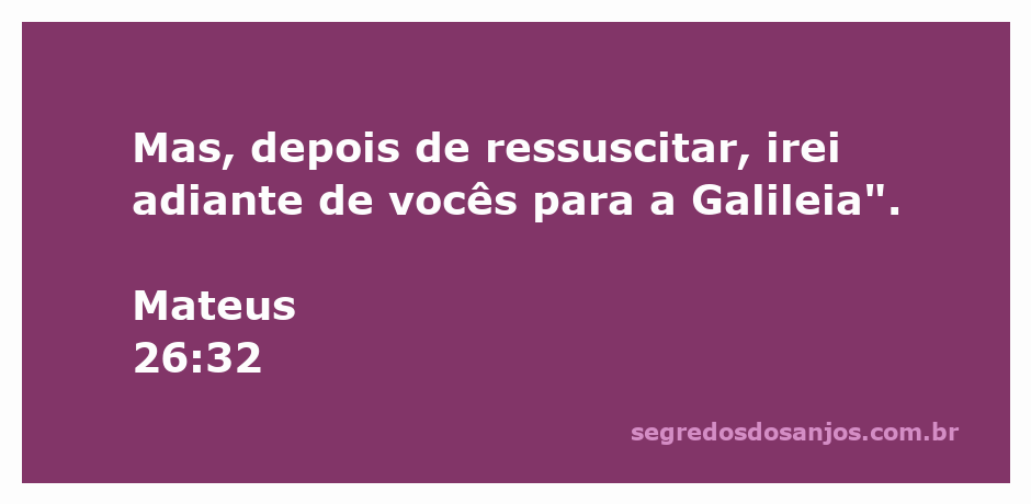 Jesus prometendo aos discípulos que irá à Galileia após a ressurreição