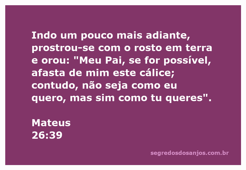 Mateus 26:39 (Pai, afasta de mim esse cálice) - Bíblia