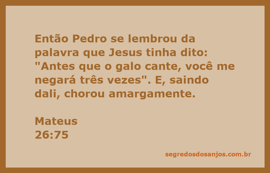 Pedro chorando após negar Jesus, refletindo sobre a profecia do galo.