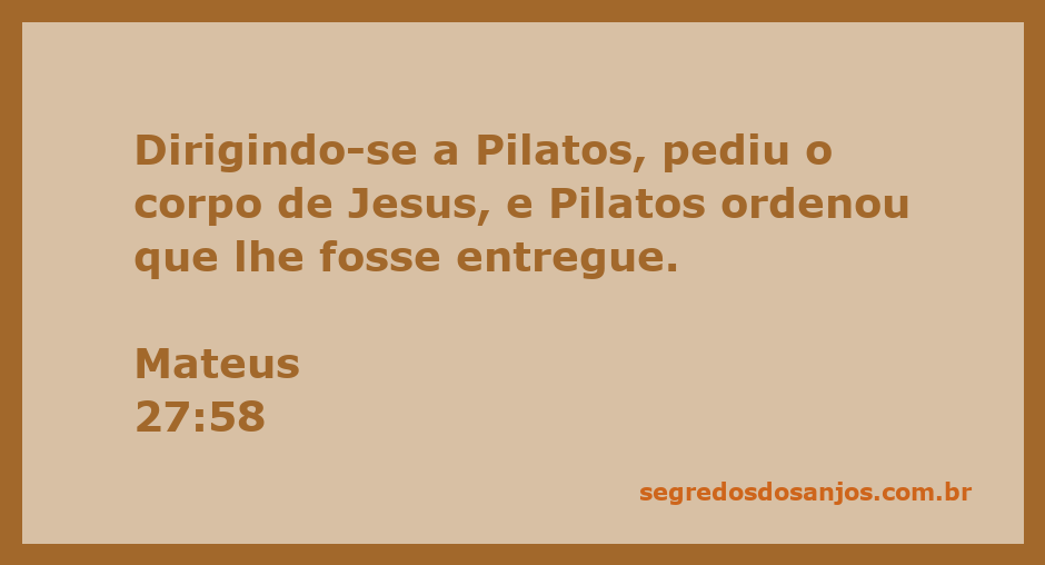 Imagem de um homem pedindo o corpo de Jesus a Pilatos após a crucificação.