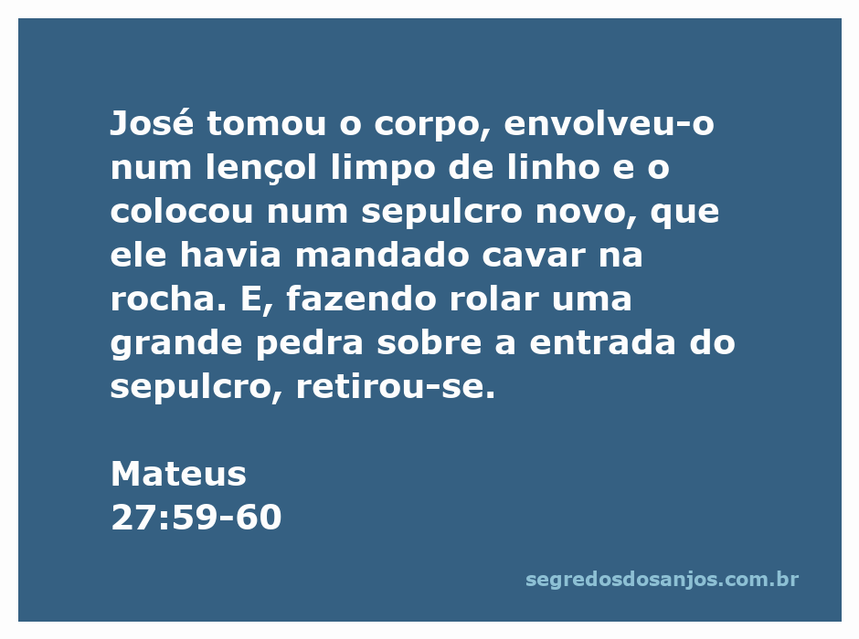 Imagem de José de Arimateia envolvendo o corpo de Jesus em um lençol limpo e colocando-o em um sepulcro novo.