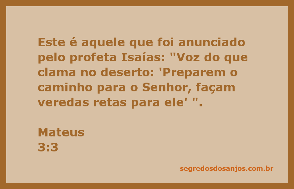 Ilustração da passagem Mateus 3:3, destacando a voz que clama no deserto.