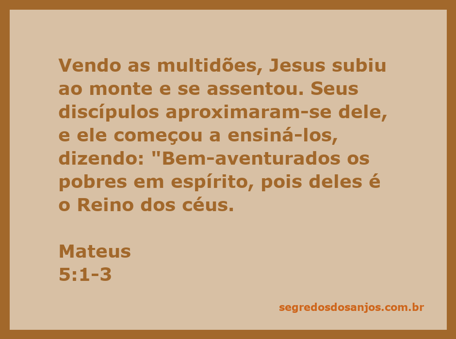 Jesus ensinando seus discípulos no monte, destacando a bem-aventurança dos pobres em espírito.
