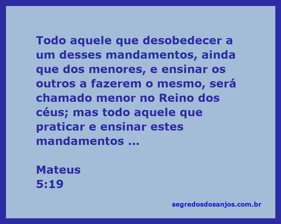 Uma imagem ilustrativa do versículo Mateus 5:19, destacando a importância da obediência aos mandamentos de Deus.