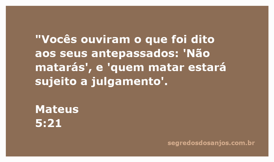 Imagem representativa do versículo Mateus 5:21 sobre a proibição de matar e o julgamento.
