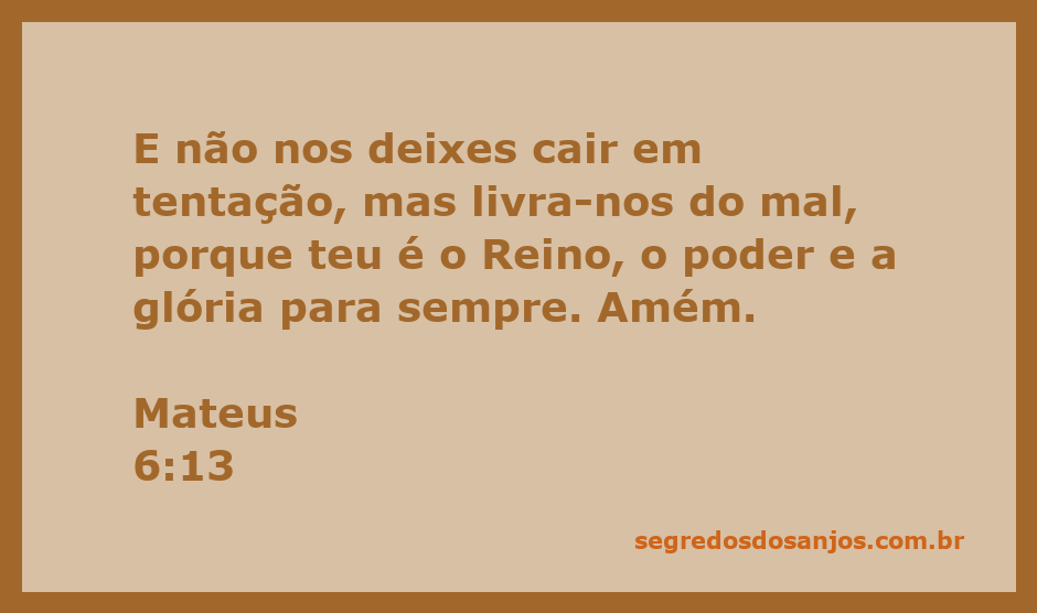 Ilustração do versículo Mateus 6:13, representando a oração pela proteção contra a tentação e o mal.