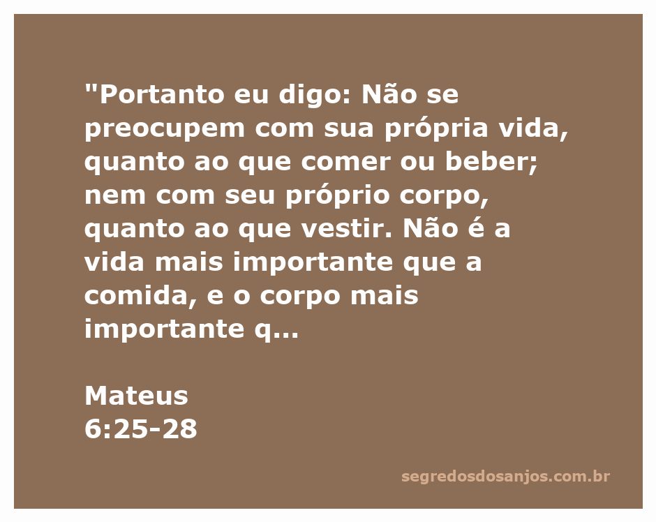 Imagem inspiradora de aves no céu e lírios do campo, simbolizando a confiança em Deus e a despreocupação com as necessidades diárias.