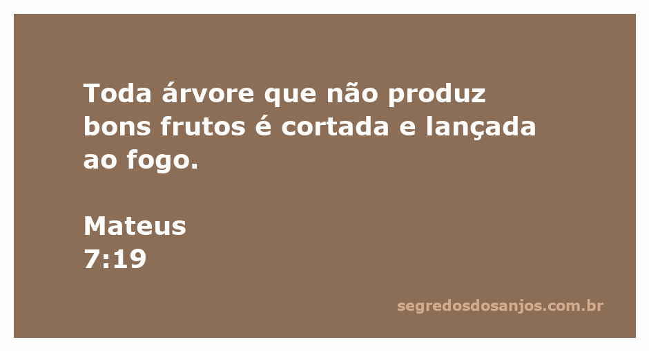 Imagem de uma árvore saudável ao lado de uma árvore seca, simbolizando a produção de frutos bons e ruins.