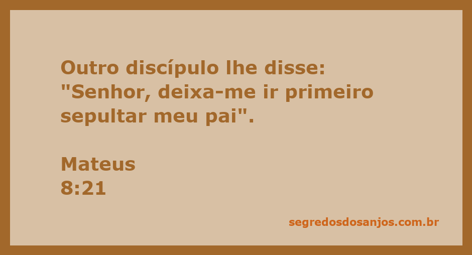 Discípulo pedindo permissão a Jesus para sepultar seu pai, representando o dilema entre dever familiar e seguimento espiritual.