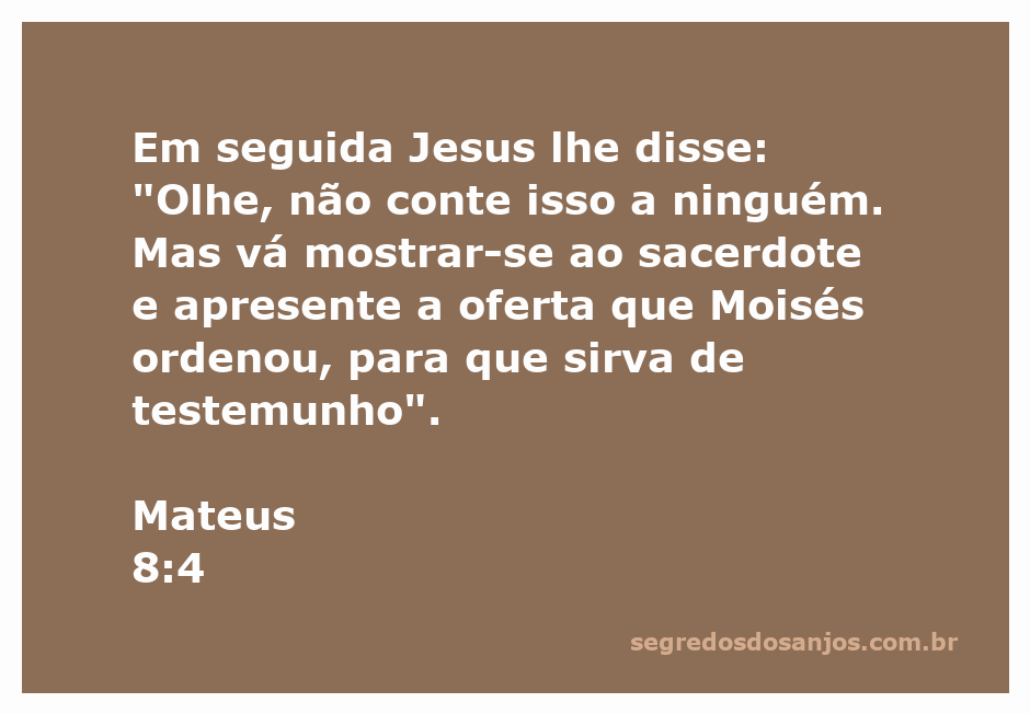 Jesus instruindo um homem a mostrar-se ao sacerdote após ser curado de lepra