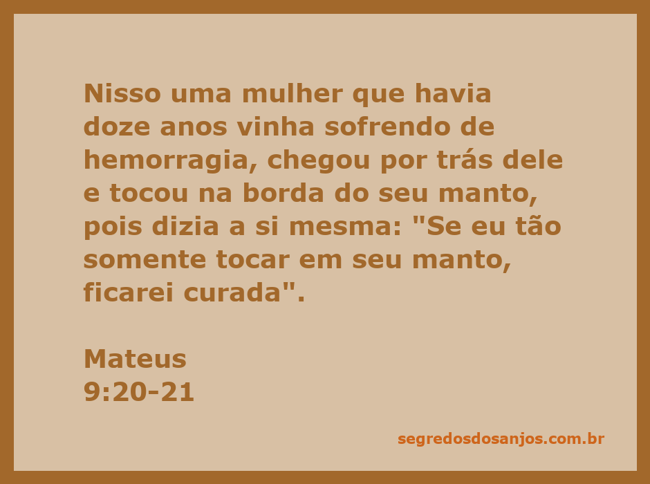 Mulher tocando o manto de Jesus em busca de cura da hemorragia