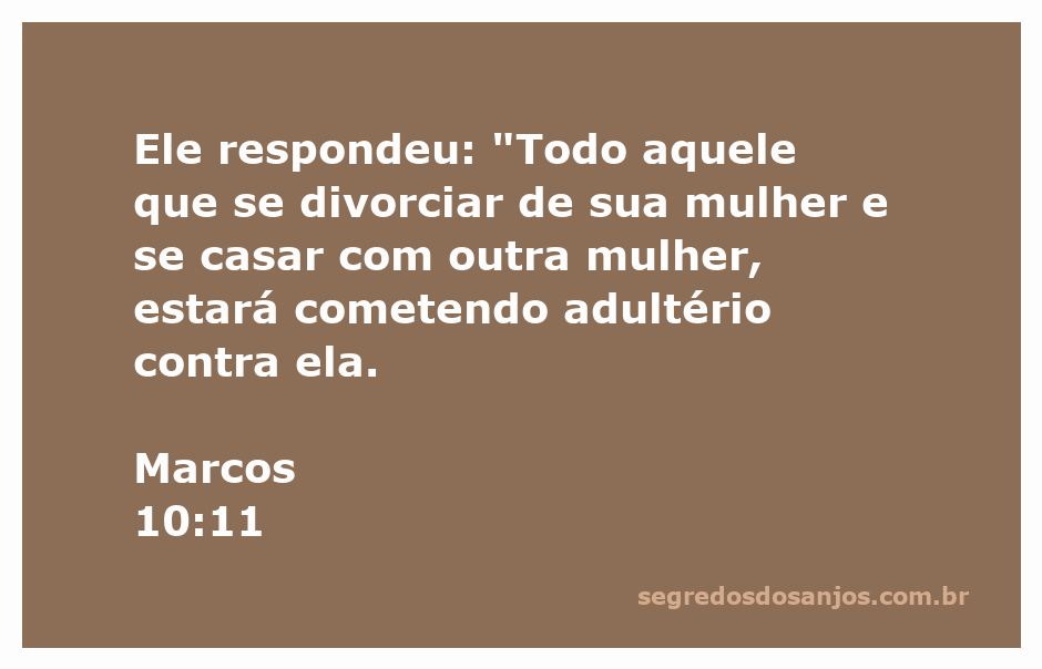 Imagem representativa do versículo Marcos 10:11 sobre o divórcio e adultério.
