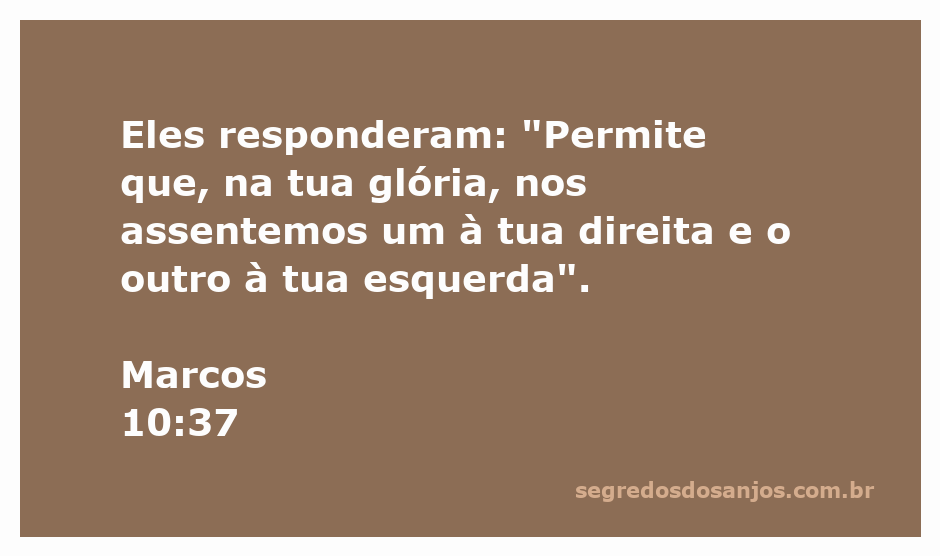 Imagem representativa de dois apóstolos pedindo assentos ao lado de Jesus em sua glória.
