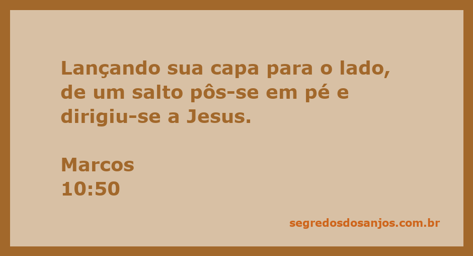 Homem lançando sua capa e se levantando para ir até Jesus, representando fé e determinação.