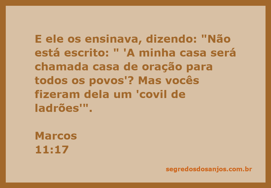 Jesus ensinando sobre a casa de oração, citando Marcos 11:17.