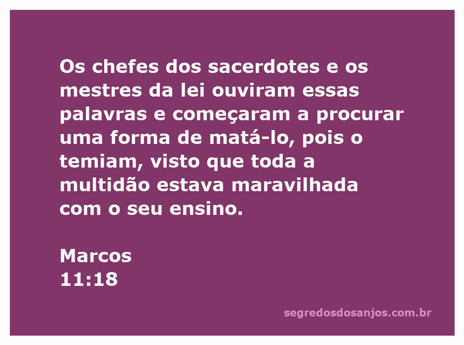 Ilustração de Marcos 11:18, mostrando os sacerdotes e mestres da lei preocupados com o ensino de Jesus diante da multidão.