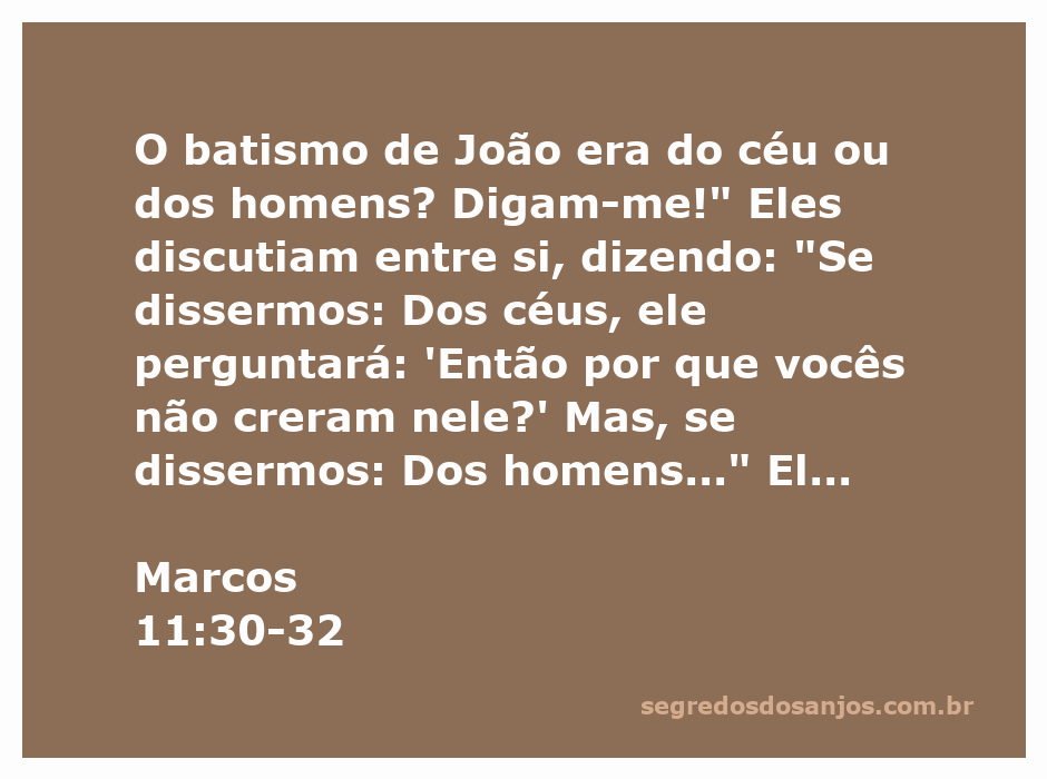 Discussão sobre a origem do batismo de João entre os líderes religiosos.