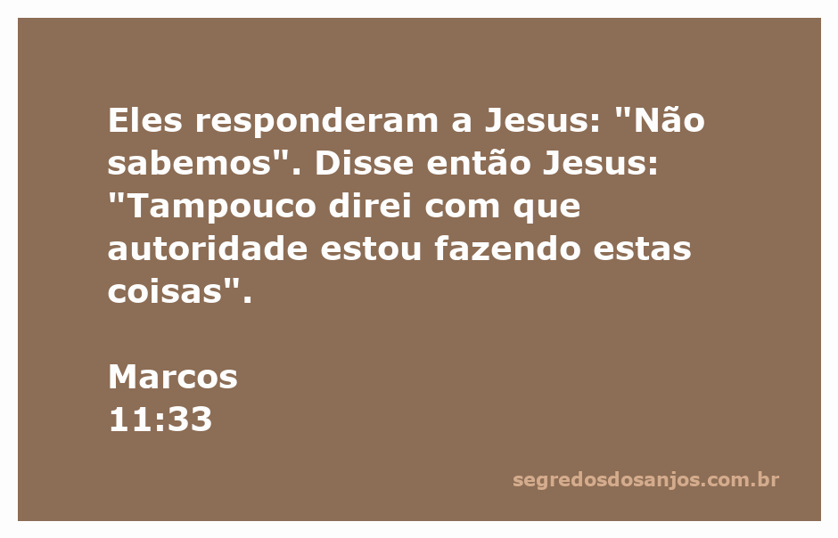 Imagem de Jesus questionando os líderes religiosos sobre sua autoridade, conforme Marcos 11:33.