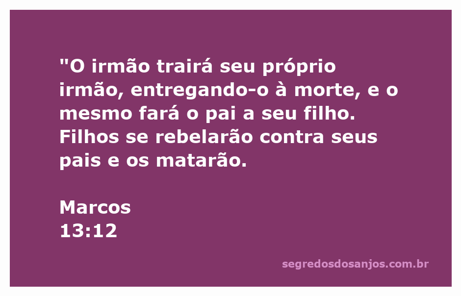 Ilustração de conflitos familiares e traição, representando Marcos 13:12 da Bíblia.