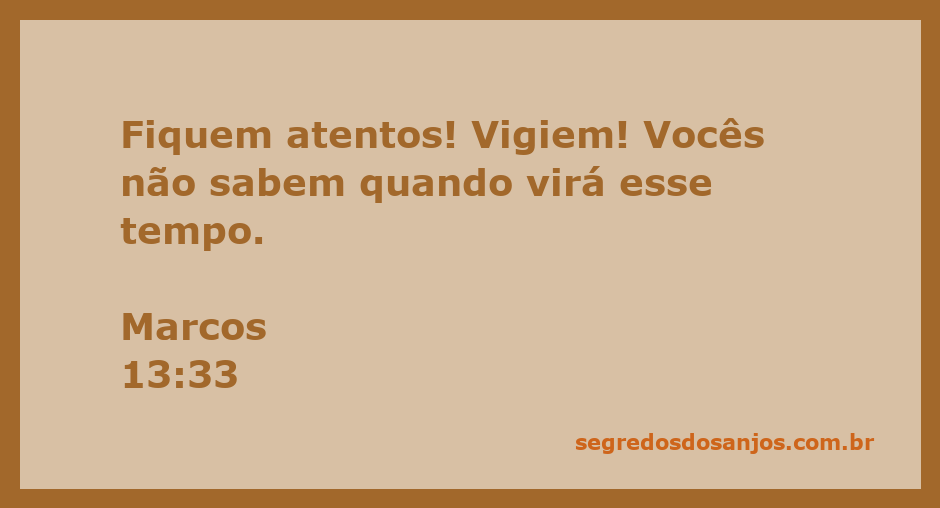 Imagem de um relógio simbolizando a vigilância e a preparação espiritual, com a citação de Marcos 13:33 em destaque.
