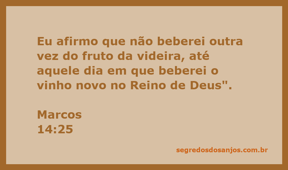 Jesus declara que não beberá do fruto da videira até o vinho novo no Reino de Deus.
